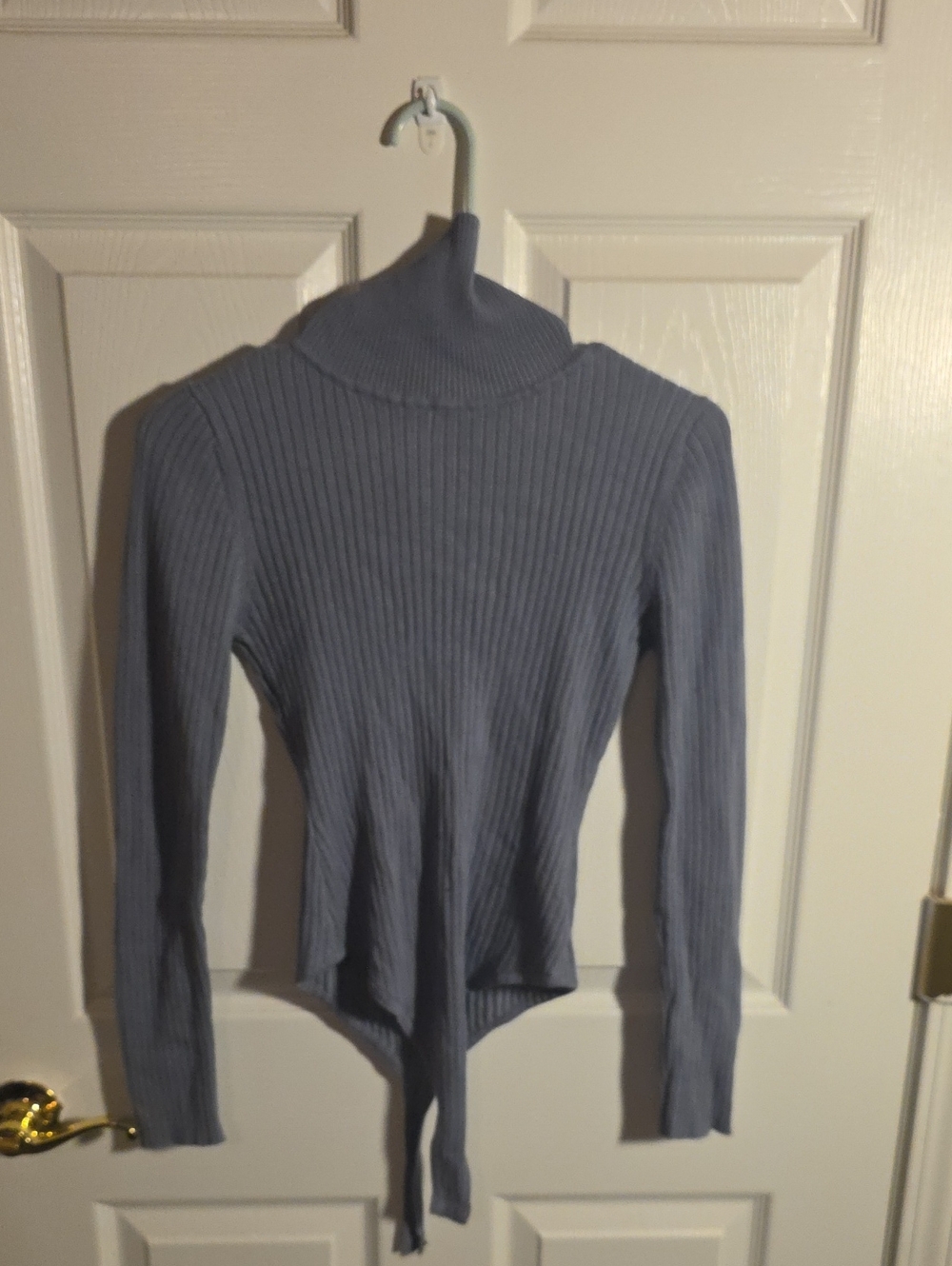 Love Tree Ribbed Slate Blue Turtleneck Sweater From Bates Sisters Boutique